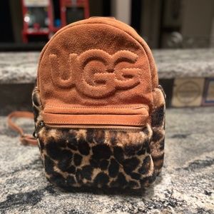 Ugg Mini backpack suede and leopard print